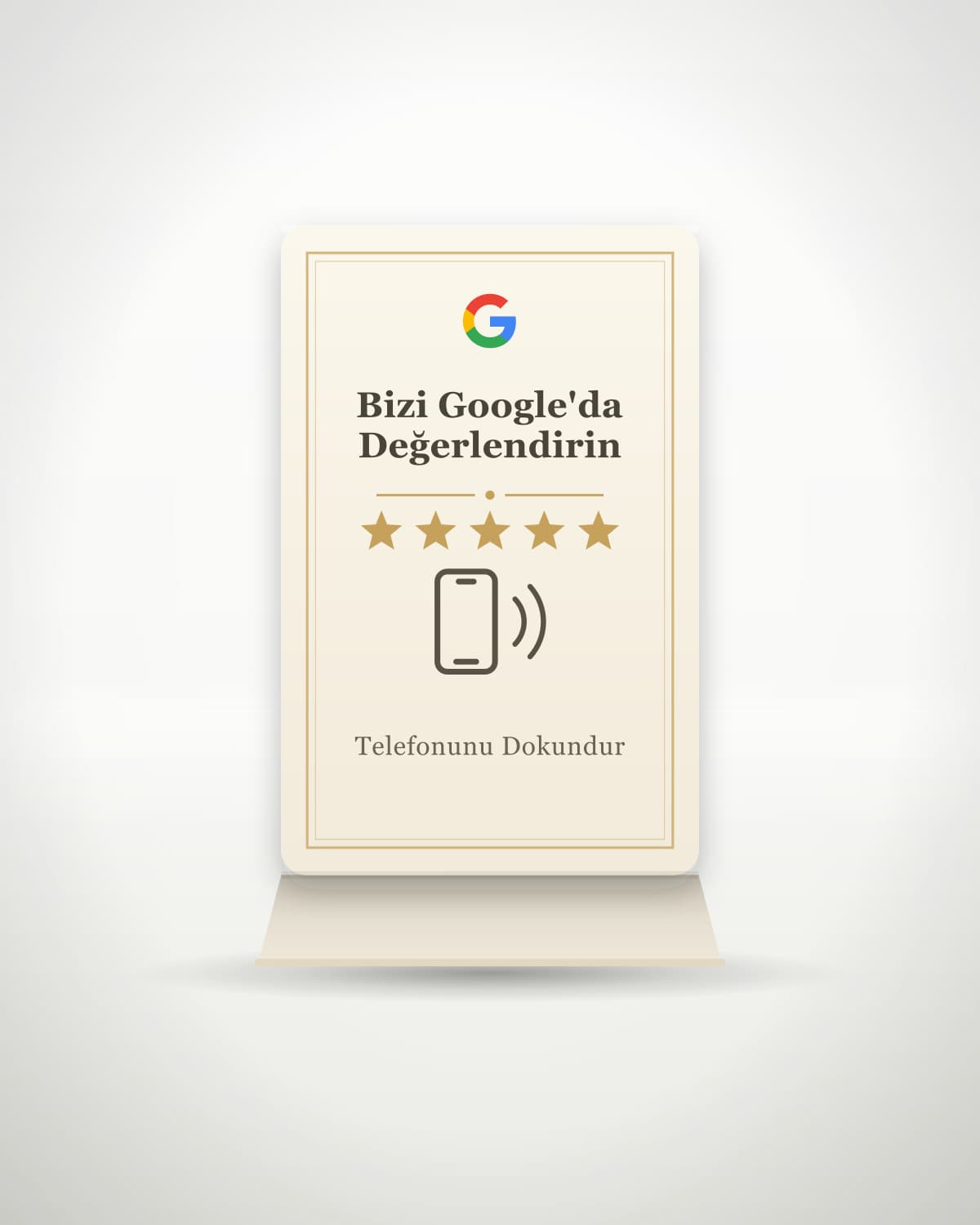 Google Yorum Standı — Krem / Zarif